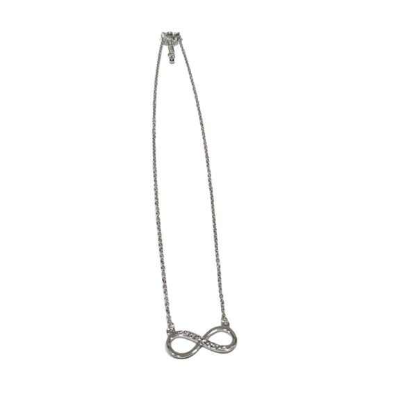 Beautiful Silver Infinity Necklace Made with Brilliant Swarovski‎ Crystals - Picture 8 of 12